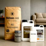 Kit complet b�ton cir� sol 5 m� - primaire, bouche?pores & cire de protection semi - brillante b�ton ...