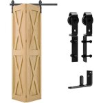 Kit complet de ferrures de porte coulissante pour 2 portes - noir - 100 m - peu encombrant - rail de ...