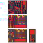 Kit complets outils isol�s 1000 v vde - 51 pi�ces pour v�hicules �lectriques - modules en mousse pr�ts ...