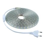 Kit complet ruban led 5 mtres 220v ip65 led avec prise, pas besoin de transfo - lumire blanc