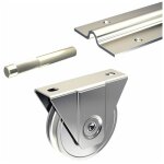 Slid'up by mantion ? kit coulissant pour portail 4 m ? 4 rails acier galvanis� 1, 95 m ? 2 galets � 16 ...