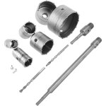 Kit couronne de forage creuse 30 mm, 40 mm, 65 mm, 82 mm, 110 mm avec filetage m22 sds plus 300 mm et ... Kit couronne de forage creuse 30 mm, 40 mm, 65 mm, 82 mm, 110 mm avec filetage m22 sds plus 300 mm et ...