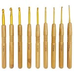 Kit crochet, 9 crochet tricot manche en bambou, crochet ergonomique outils de tissage, t�te de crochets ...