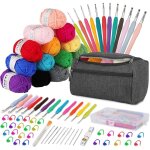Kits de crochet pour dbutants et adultes kit de crochet 15 pices x 25 g fils  crochet crochets ergonomiques ...