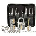 Kit de crochetage de serrure , kit de crochetage de serrure de 25 pi�ces, outils de pratique avec 3 serrures ...
