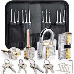 Kit de crochetage serrure, preciva 26 - pi�ce lock picking kit, outils de d?entra�nement avec 4 serrure ...