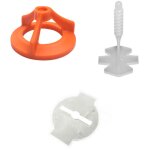 Kit croisillons autonivelants � visser 300 pcs - 100 croisillons 1 mm + 100 cadrans hi - fix + 100 bagues ...