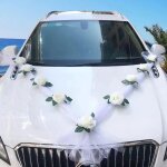 Kit de décoration de voiture de mariage blanc, guirlande de mariage, décoration de voiture, décoration ... Kit de décoration de voiture de mariage blanc, guirlande de mariage, décoration de voiture, décoration ...