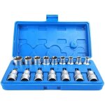 Kit de douilles hexagonales en acier au chrome vanadium de 16 pices 1 / 2 pouces
