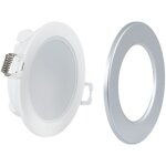 Kit downlight led ext�rieur 5w - ip65 - 6500k + anneau - argent
