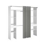 Ekipa - kit dressing artic avec rideau - décor blanc - 2 colonnes + 2 penderies + 2 tiroirs - l 198 x ... Ekipa - kit dressing artic avec rideau - décor blanc - 2 colonnes + 2 penderies + 2 tiroirs - l 198 x ...