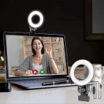 Kit d'�clairage pour visioconf�rence, lampe � pince pour moniteur, id�al pour le t�l�travail, l'enseignement ...
