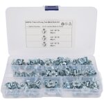 Kit d'�crous aveugles en t � 4 broches, assortiment d'�crous en acier au carbone de 1 / 4 pouces pour ...