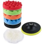Kit d'�ponge de polissage avec adaptateur de forage et tampons d'�pilation en laine, jeu de 7 tampons ...