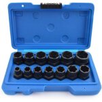 Kit d'extracteurs de vis 13 pi�ces, extracteur d'�crous antivol universel, jeu de douilles torx femelles ...