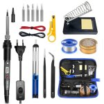 Kit fer � souder 60w fer � souder �lectrique outils de soudure, temp�rature r�glable 200 - 450�c, avec ...