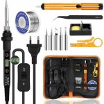 Kit fer � souder 80 w, temp�rature r�glable de 180 � 480 �c, �lectronique de pr�cision avec interrupteur ...