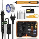 Kit fer � souder - 80w - temp�rature r�glable 180 - 480�c - electronique de pr�cision - interrupteur ...