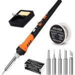 Kit de fer � souder, pistolet � souder 60 w, outil de kit de fer � souder 9 en 1, temp�rature r�glable ...