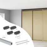 Kit de ferrures pour flow2 2 portes coulissantes et armoire  fermeture souple avec rails encastrs 2, ...