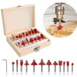 Kit de fraises � araser fraises defonceuse 6, 35mm coffret de 15 fraises � rainurer bois en carbure de ...
