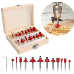 Kit de fraises  araser fraises defonceuse 6, 35mm coffret de 15 fraises  rainurer bois en carbure de ...