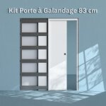 Kit galandage porte plane 83 cm avec finition