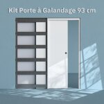 Kit galandage porte plane 93 cm avec finition