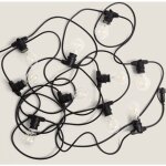 Kit guirlande lumineuse ext�rieure ip44 10m noire + 10 ampoules filament led b22 2w a60 3000k blanc chaud ...