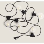 Kit guirlande lumineuse extérieure ip44 5m noire + 5 ampoules filament led b22 6w g95 4000k blanc neutre ... Kit guirlande lumineuse extérieure ip44 5m noire + 5 ampoules filament led b22 6w g95 4000k blanc neutre ...