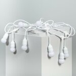 Kit guirlande waterproof 5. 5m blanche + 8 ampoules led e27 g45 3w de couleurs blanc