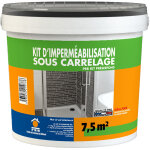 Kit d'imperm�abilisation sous carrelage - primaire d'accrochage 1kg + r�sine 6kg + bande d'armature renforc�e ...