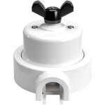 Kit interrupteur / va et vient avec �crou papillon et socle pour creative - tubes en porcelaine blanche ...