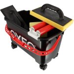 Kit de lavage sp�cial joints de carrelage pour carreleur - bac 24l sur roulettes - taloche �ponge - platoir ...