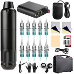 Kit de machine à tatouer, en aluminium, rotatif, avec 10 aiguilles à cartouche, type stylo, pour ombrage, ... Kit de machine à tatouer, en aluminium, rotatif, avec 10 aiguilles à cartouche, type stylo, pour ombrage, ...