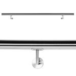 Kit main courante escalier 130cm acier affin� v2a garde - corps rambarde support mural dispositif de ...
