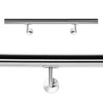 Wiltec - kit main courante escalier 80cm acier affin� v2a garde - corps rambarde support mural dispositif ...