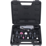 Kit meuleuse pneumatique droite 1 / 4  avec 10 accessoires - 22000 rpm, aluminium, 175mm