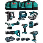 Makita - kit mk801 (ddf482 dhr171 dga504 dtd152 djv182 dss610 djr186 dbo180 3 x 5, 0 ah dc18rd 2 x lxt600) ...