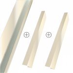 Kit de nez de cloison en alu 15 / 10me pour encadrement de porte - 74mm - ral1015 - aluhome