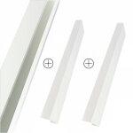 Kit de nez de cloison en alu 15 / 10me pour encadrement de porte - 74mm - ral9010 - aluhome