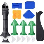 Kit d'outils de calfeutrage en silicone, 15 pi�ces 3 en 1, kit d'outils de calfeutrage avec racloir en ...
