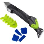 Kit d'outils de calfeutrage en silicone 5 en 1 - outil de dissolvant et de lissage de mastic en silicone, ...
