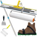 Kit d'outils de ciment autonivelant, rouleau debulleur 11 mm, chaussure a pointe ragreage 30 mm, autonivelant ...