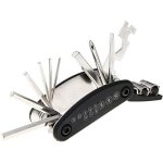 Kit d'outils de r�paration multifonctions pour v�lo de montagne 16 en 1, cl� � rayons hexagonale, tournevis ...