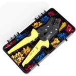 Kit d'outils de sertissage pour pinces � bornes isol�es, 24 - 14 awg, 280 connecteurs de bornes, 40 attaches ...