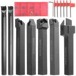Kit d'outils de tournage indexables 1 / 2'' 12 mm (21 pi�ces) : 7 porte - outils, 7 plaquettes carbure ...