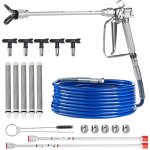 Kit pistolet pulverisateur peinture sans air et tuyau, 248 bar, ensemble tuyaux pulverisation de peinture ...