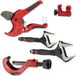 Kit plombier 5 outils - coupe tube pvc - 2 clés à molette grande ouverture - mini coupe tube cuivre - ... Kit plombier 5 outils - coupe tube pvc - 2 clés à molette grande ouverture - mini coupe tube cuivre - ...