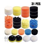 Zvd - kit de polissage ponge 80mm (31 pices) - m14 foret, pour voiture, ponage, polissage ro / da ...